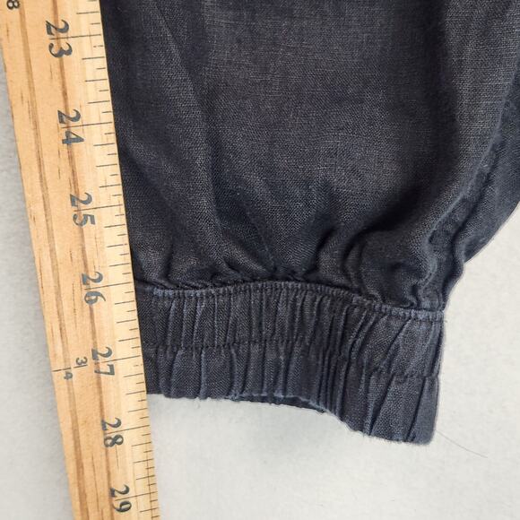 Nicole Miller Women's 100% Linen Cargo Jogger Pants Women’s SZ M Navy  EUC - Picture 14 of 15